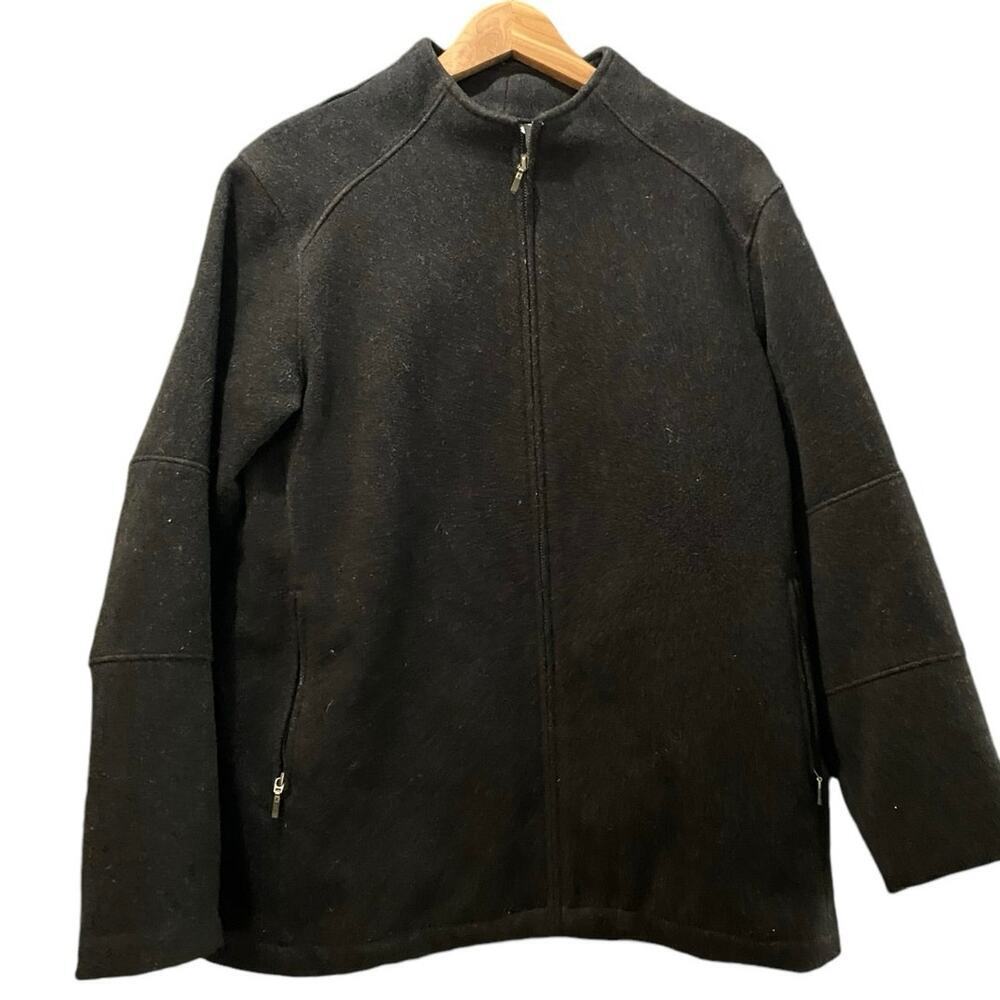 Vintage Patagonia Black Full Zip Lined Wool Coat Size Medium